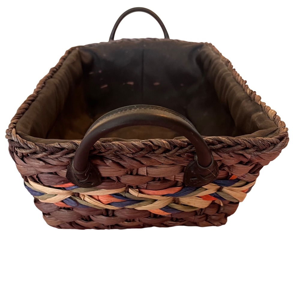 Woven Storage Basket Decorative‎ Accent Handles Rustic Home Decor